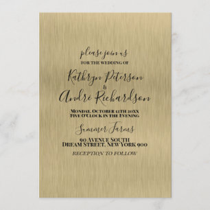 Gold Metal Wedding Invitation