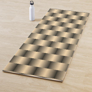 Gold Metallic Abstract Basket Weave Elegant Chic Yoga Mat