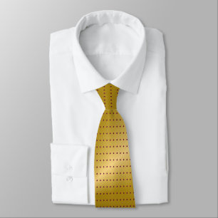Gold Metallic and Maroon  Polka Dots Pattern Tie