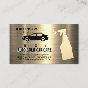 Gold Metallic   Auto Service   Cleaning Repair Business Card