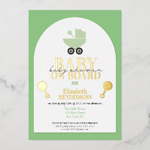 Gold Metallic Baby Shower Foil Invitation