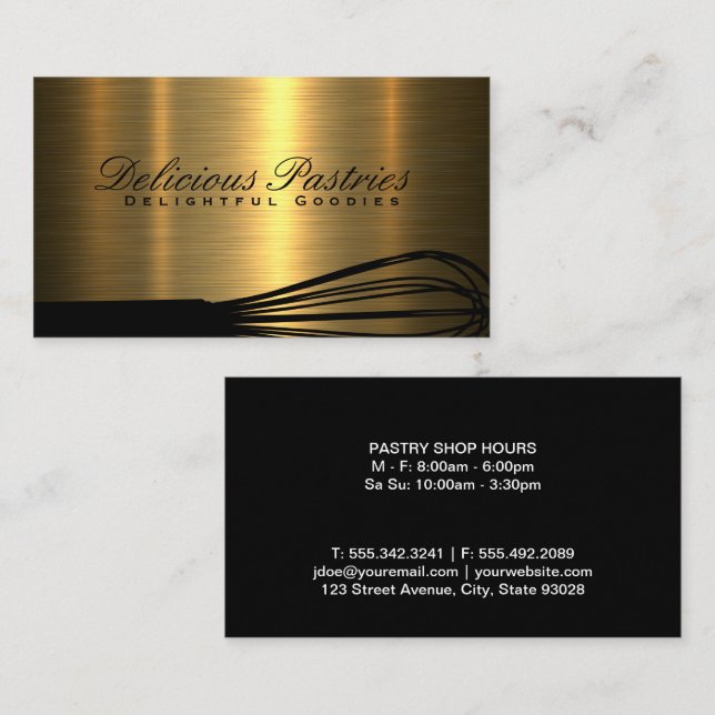 Gold Metallic Background | Whisk Business Card (Front/Back)