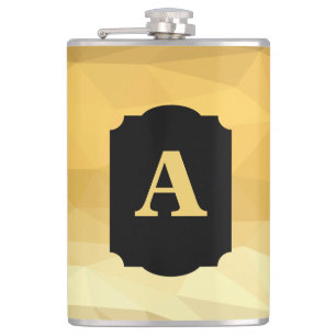 Gold metallic black luxury personalised monogram hip flask