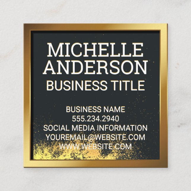 Gold Metallic Border | Gold Dust Loyalty Card (Front)