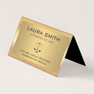 Gold Metallic Border Gold Metal Brushed Business Card