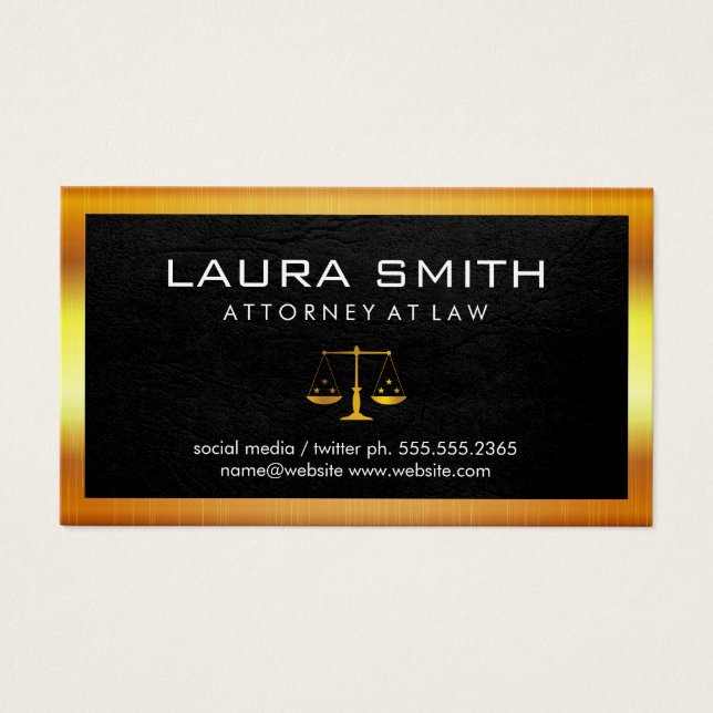 Gold Metallic Border Leather Background (Front)