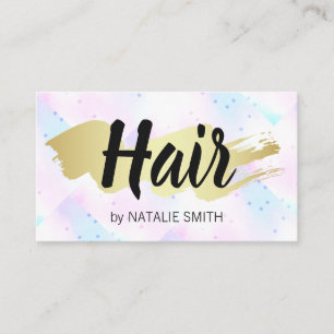 Gold Metallic Brushed   Mosaic Geometric Business Card