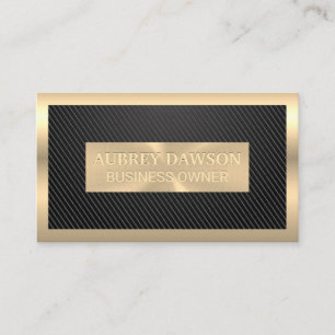 Gold Metallic   Carbon Fibre Pattern Business Card