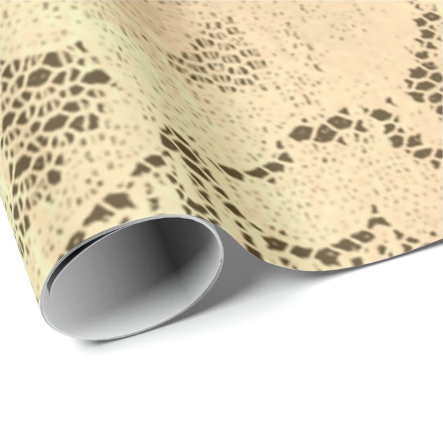 Gold Metallic Champagne Luxury Floral Lace Bronze Wrapping Paper (Roll Corner)