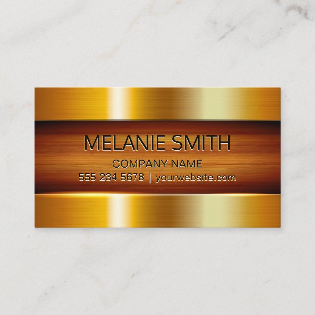 Gold Metallic Chrome Business Card (Front)