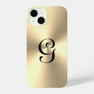 Gold metallic custom monogram iPhone 14 Case