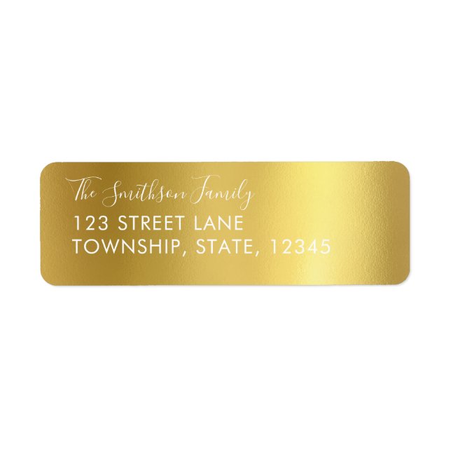 Gold Metallic Custom Return Address Labels (Front)