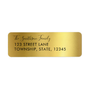 Gold Metallic Custom Return Address Labels