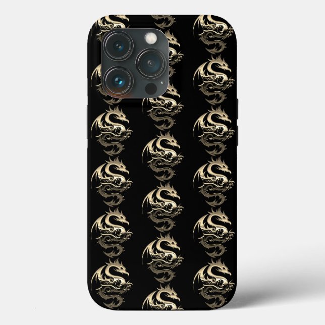 Gold Metallic Dragon Pattern   Case-Mate iPhone Case (Back)