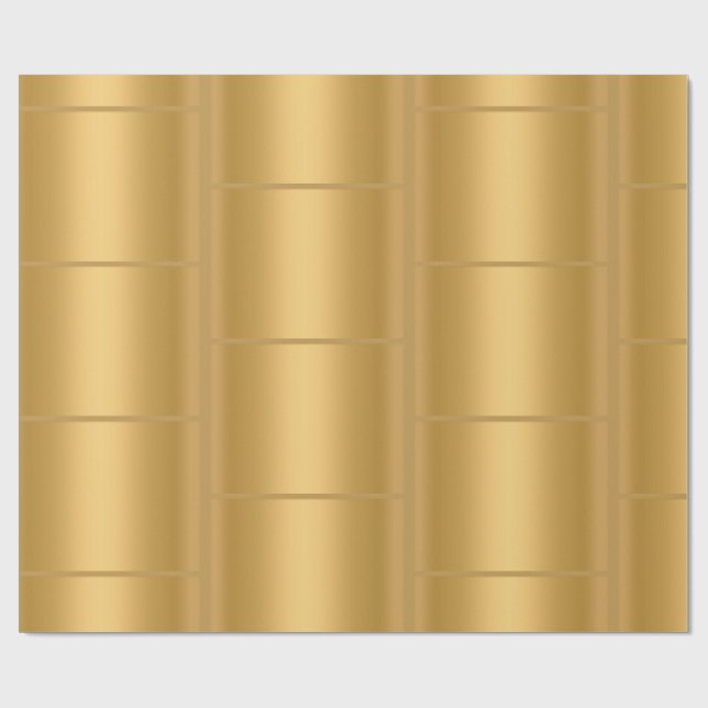 GOLD METALLIC ELEGANT BIRTHDAY WEDDING WRAP WRAPPING PAPER (Flat)