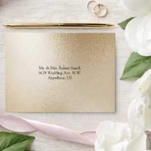 Gold Metallic Elegant Modern Chic Wedding Envelope