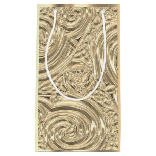 Gold metallic engraved look gift bag