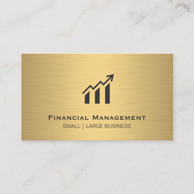 Gold Metallic | Executive Financial Manager Business Card (Front)