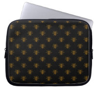 Gold Metallic Foil Bees on Black