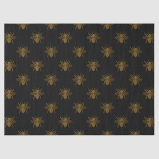 Gold Metallic Foil Bees on Black Tissue Paper