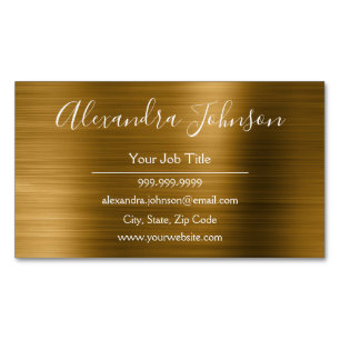 Gold Metallic Foil Modern and Elegant Magnetic Business Card