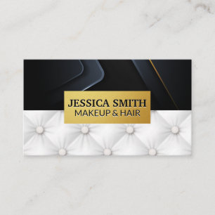 Gold Metallic Frame Upholstered Background Business Card