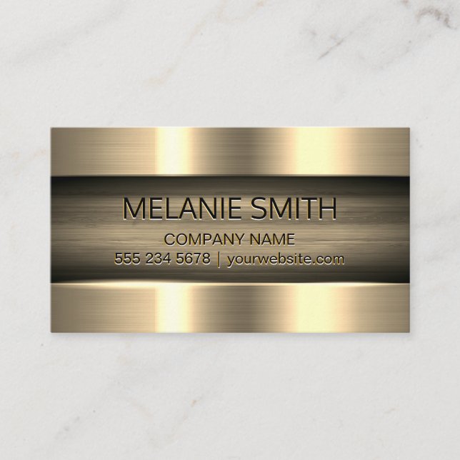 Gold Metallic Glossy Background Business Card (Front)