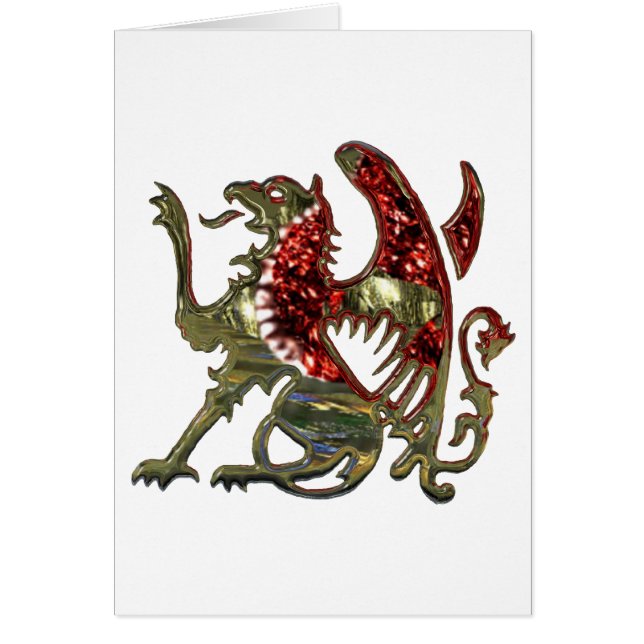 Gold Metallic Griffin Mediaeval Eagle Lion (Front)