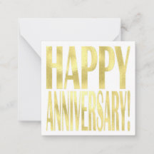 Gold metallic happy anniversary stylish chic