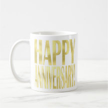 Gold metallic happy anniversary stylish chic