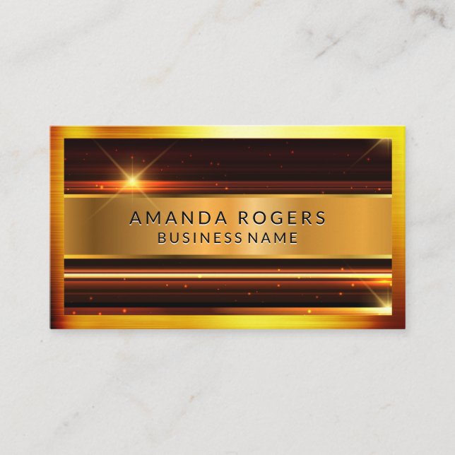 Gold Metallic High Shine | Metal Business Card (Front)