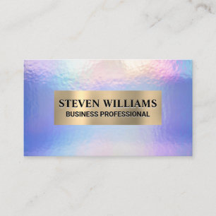 Gold Metallic   Holographic Iridescent Pastel Foil Business Card