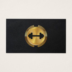 Gold Metallic Leaf Seal   Leather   Dumbbell Icon