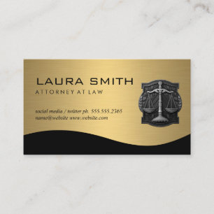 Gold Metallic Legal Symbol Business Card