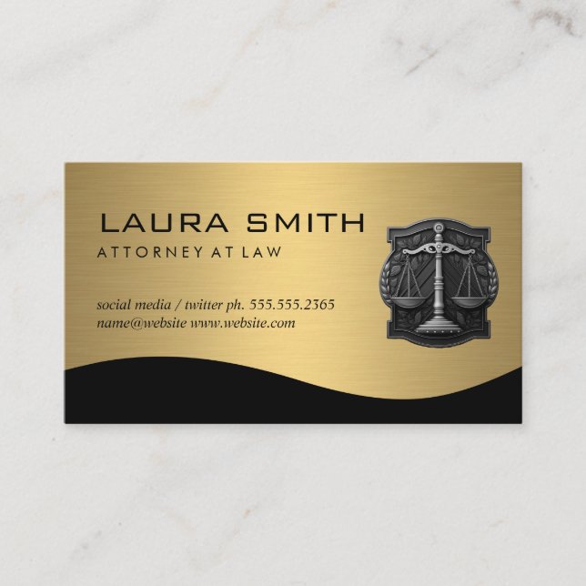 Gold Metallic | Legal Symbol Business Card (Front)