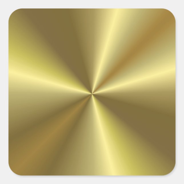 Gold Metallic Look Modern Blank Template Elegant Square Sticker (Front)