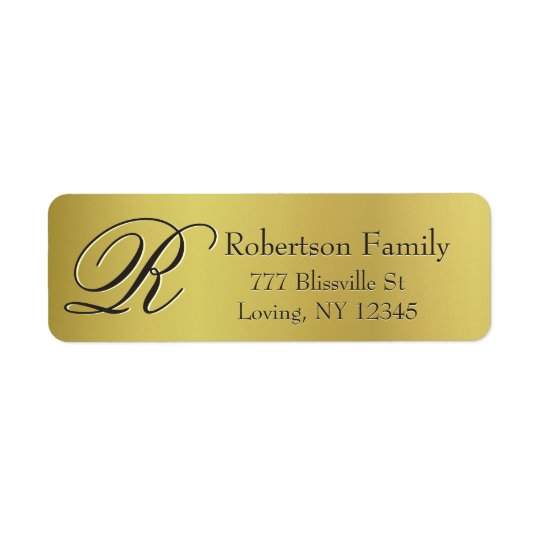 Gold Metallic Look Return Address Label