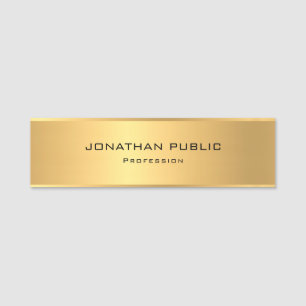 Gold Metallic Look Template Professional Elegant Name Tag
