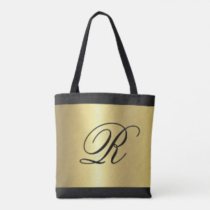 Gold Metallic Look with Monogram Tote Bag