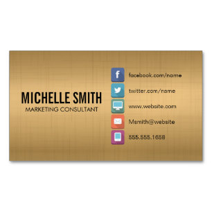 Gold Metallic Magnetic Business Card