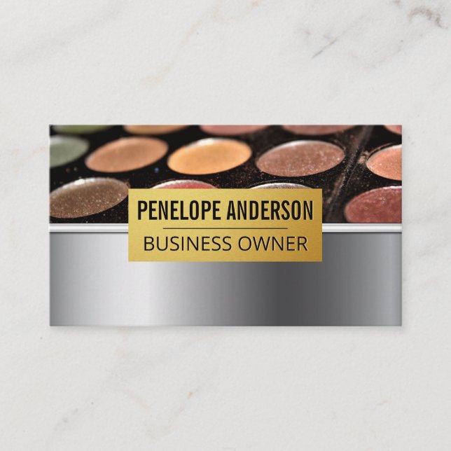 Gold Metallic | Makeup Palette Business Card (Front)