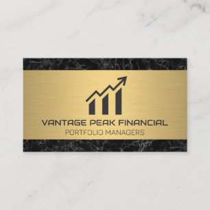 Gold Metallic   Marble   Financial Chart  Business Card