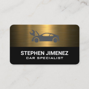 Gold Metallic   Mechanic Auto Repair Business Card