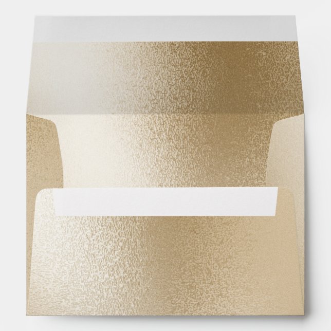 Gold Metallic Modern Elegant Chic Stylish Wedding Envelope (Back (Bottom))