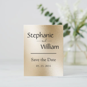 Gold Metallic Modern Elegant Stylish Save The Date