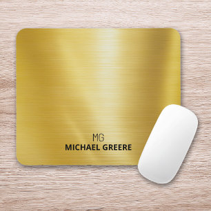 Gold Metallic Monogrammed Mouse Mat