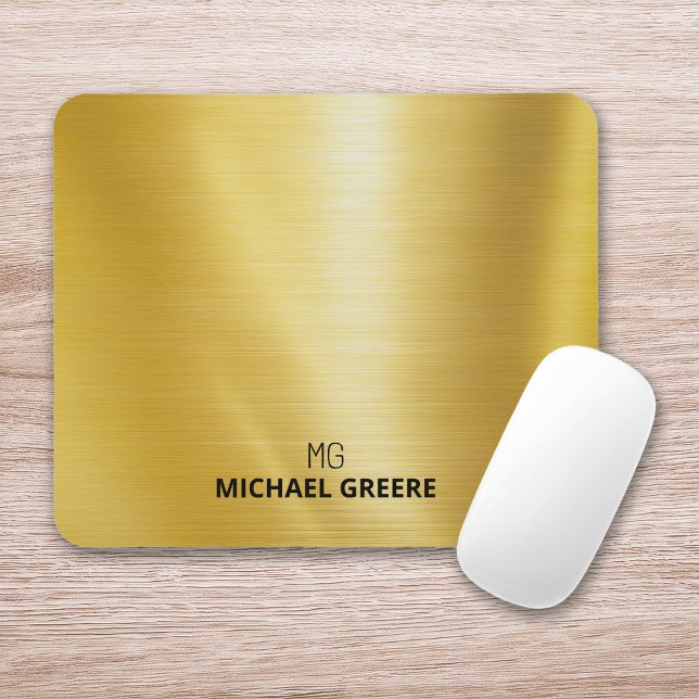 Gold Metallic Monogrammed Mouse Mat (Creator Uploaded)