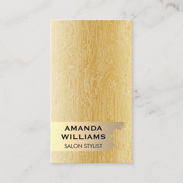 Gold Metallic | Natural Style Lines Business Card (Front)
