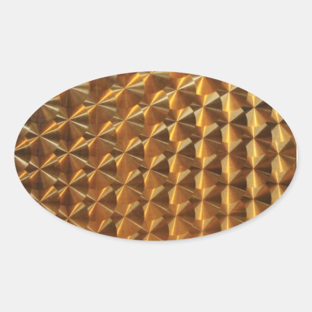 Gold Metallic Pattern Oval Sticker (Front)