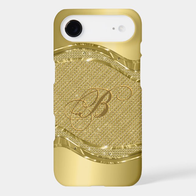 Gold Metallic Print With Diamonds Pattern Case-Mate iPhone Case (Back)